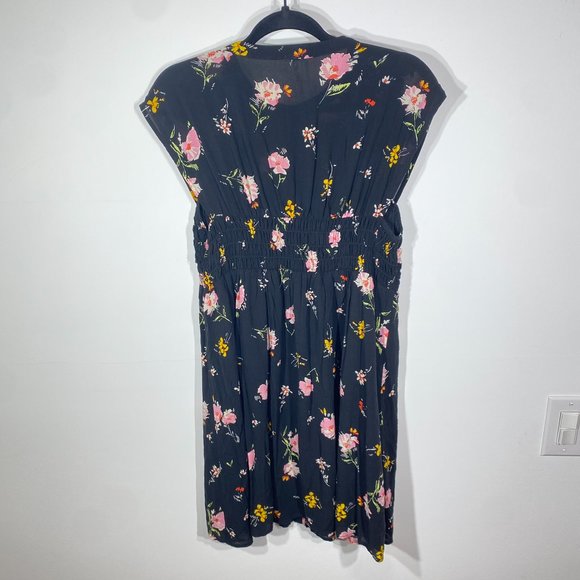 Free People Black Floral Button Down Sleeveless Dress, Size M - Picture 5 of 8